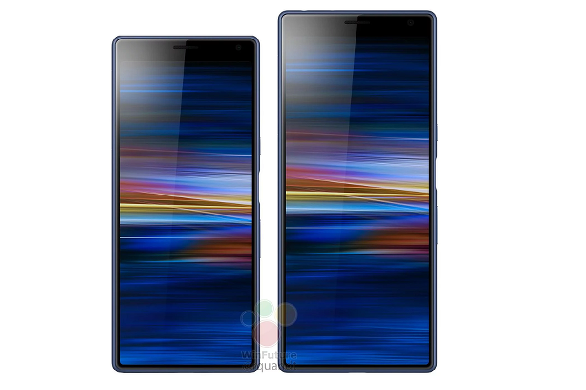 Tampilan depan render Xperia 10 dan Xperia 10 Plus