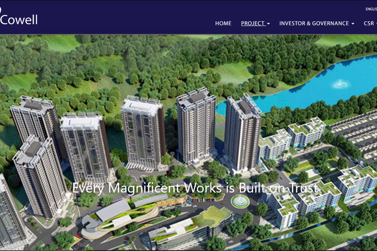 Tangkapan layar website PT Cowell Development Tbk 