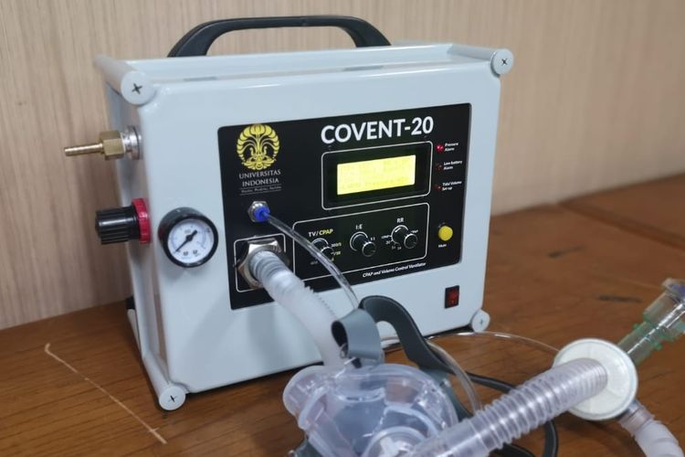 Ventilator Covent-20 berhasil melalui uji klinis manusia dan siap didistribusikan untuk membantu penanganan Covid-19 di seluruh rumah sakit rujukan.