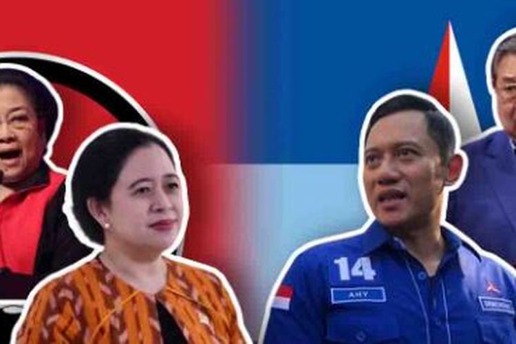 Ketua DPP PDI-P Puan Maharani dan Ketua Umum Partai Demokrat Agus Harimurti Yudhoyono (AHY)