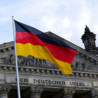 Ilustrasi Bendera Jerman.
