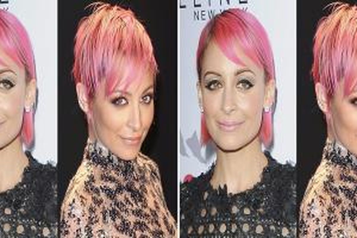 Nicole Richie tampak segar dan awet muda dengan gaya rambut terbaru dan berwarna merah muda