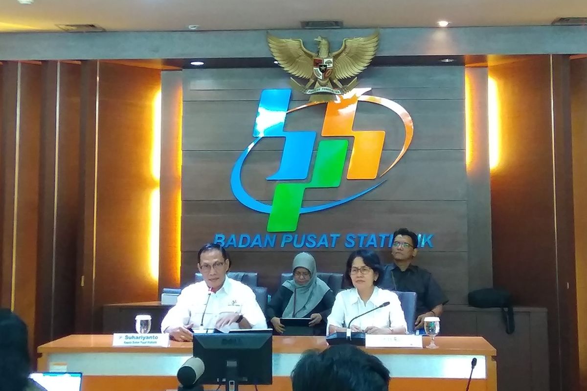 Ketua BPS Suhariyanto dalam konferensi pers di Kantor BPS, Jakarta, Senin (2/9/2019).