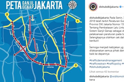 Ini 27 Segmen Jalan yang Bebas Ganjil Genap di Jakarta