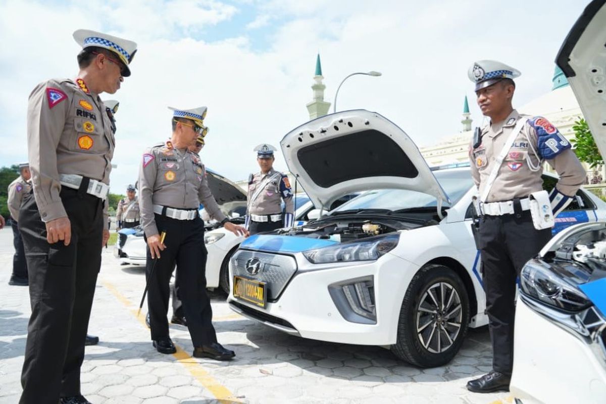 Hyundai Ioniq jadi salah satu armada kepolisian untuk mengawal peringatan HUT RI di IKN