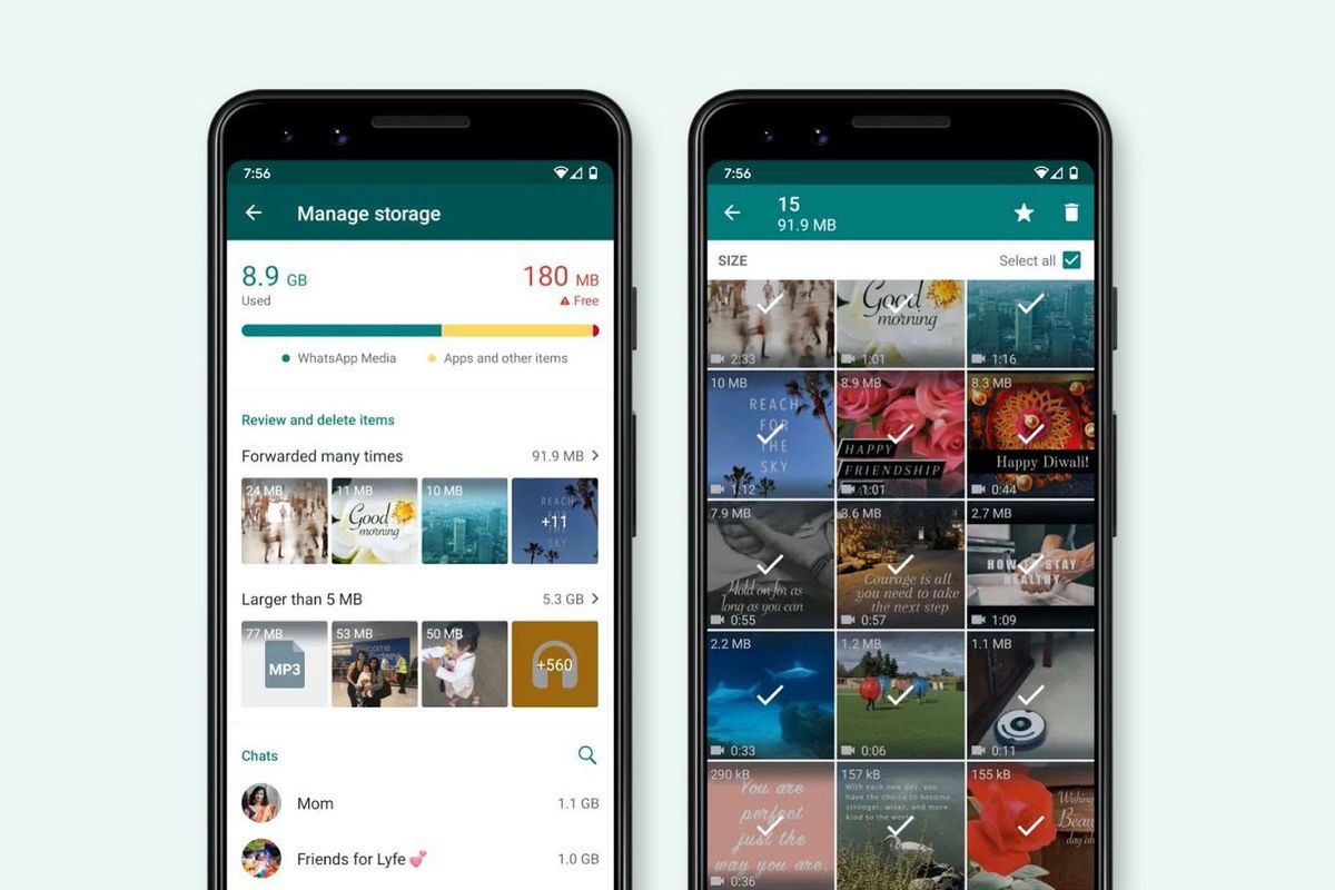 Fitur Storage Management di aplikasi WhatsApp