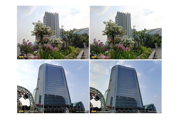Hasil foto Realme 11 Pro 5G dengan kamera 100 MP (kiri) dan kamera default (kanan)