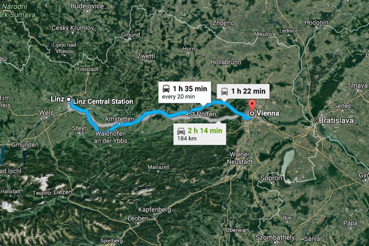 Jalur Linz menuju WIna, Austria