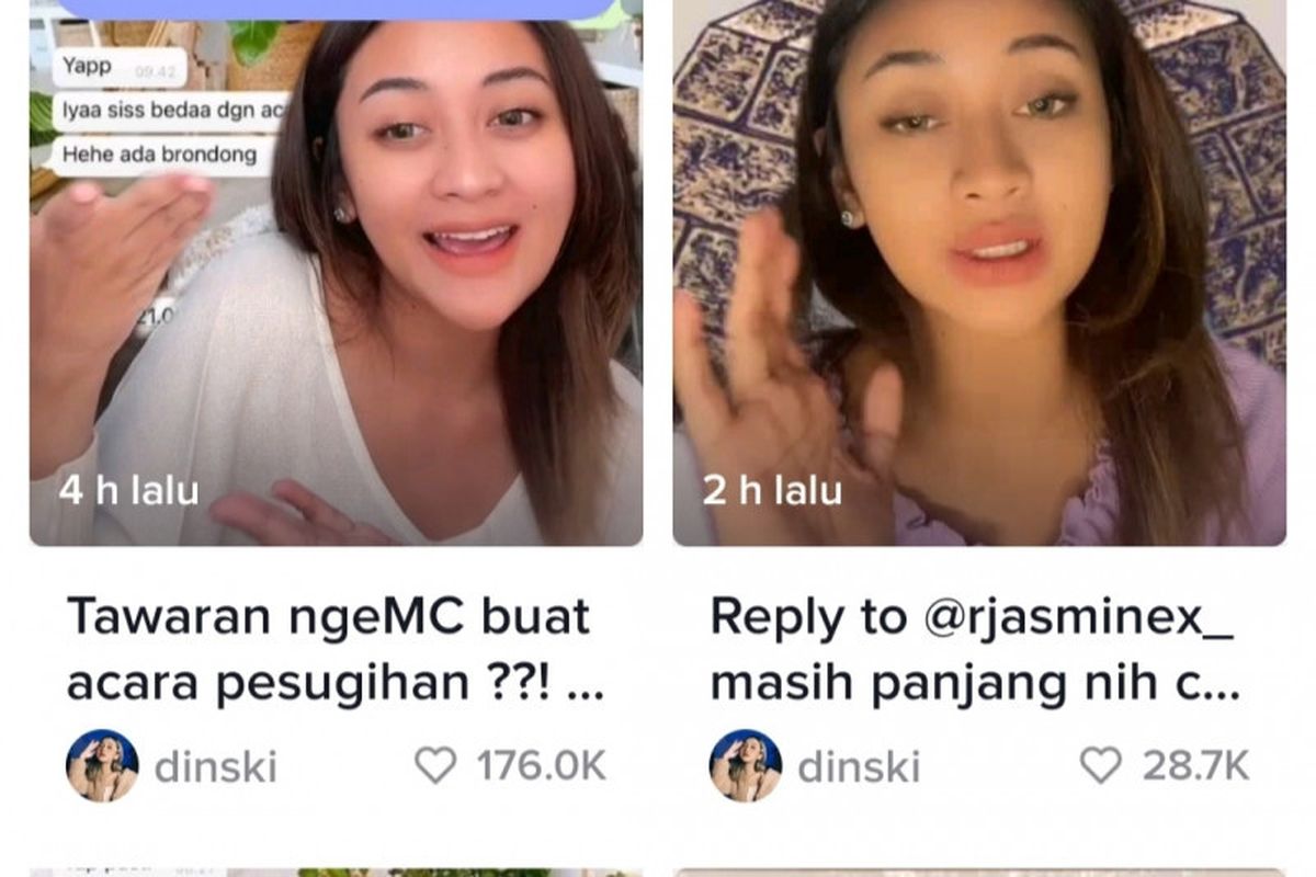 Tangkapan layar beberapa video berisi pengakuan seorang wanita terkait dugaan pesugihan melalui pesta ulang tahun yang diunggah di aplikasi TikTok, Kamis (1/7/2021).