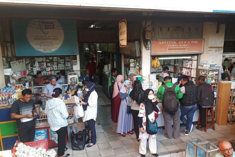 Situasi di Pasar Pramuka, Kecamatan Matraman, Jakarta Timur, Senin (2/3/2020).