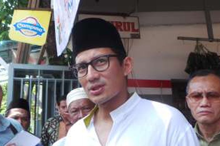 Bakal calon gubernur DKI Jakarta Sandiaga Uno, saat ditemui wartawan di Tanjung Duren, Jakarta Barat, Jumat (6/5/2016).