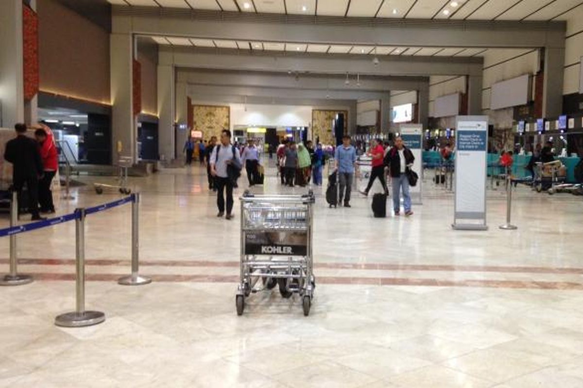 Suasana Terminal 2F Bandara Soekarno-Hatta, Tangerang, Banten.