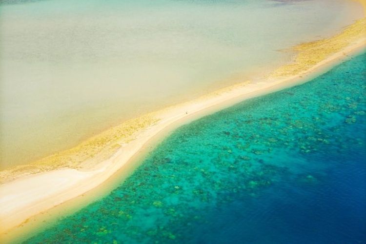Perbatasan NSW dengan Queensland masih ditutup namun penumpang bisa melihat keindahan Great Barrier Reef dari udara.