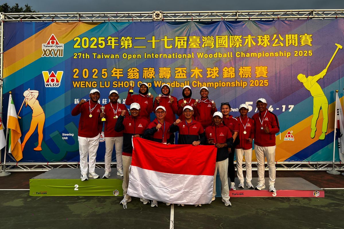 Tim Woodball Indonesia meraih satu medali emas dan dua medali perak dalam ajang bergengsi Taiwan Open 2025. 