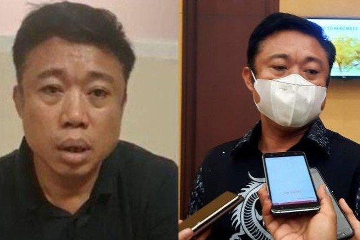 Ismail Bolong saat diwawancarai TribunKaltim.co di acara Musyawarah Provinsi (Musprov) Pertina Kaltim, di Hotel Aston Samarinda, Sabtu (14/11/2021) malam (kanan).