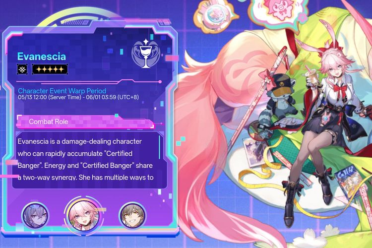 Ilustrasi karakter Evanescia di Honkai Star Rail 4.2.