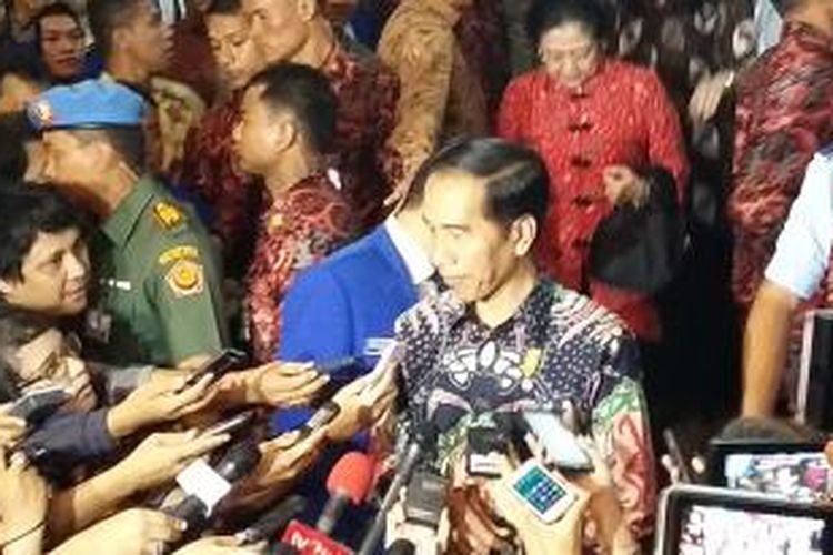 Presiden Joko Widodo seusai menghadiri Rakernas I PAN di Balai Sudirman, Jakarta, Rabu (6/5/2015).