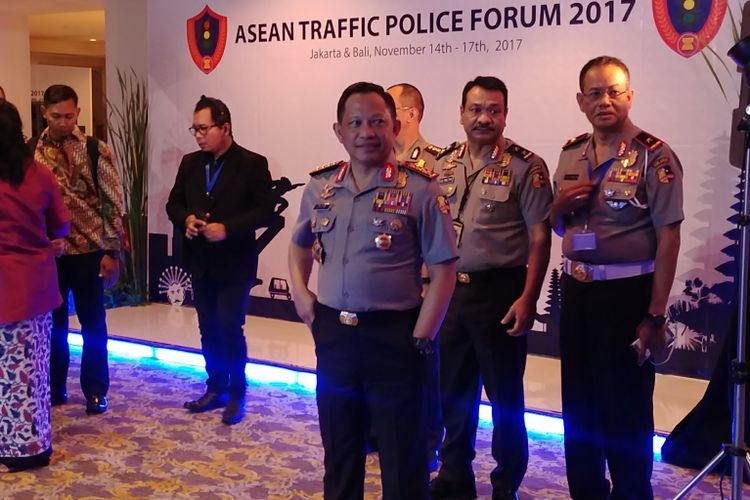 Kepala Polri Jenderal pol Tito Karnavian di Asean Traffic Police Forum 2017, di Jakarta, Rabu (15/11/2017).