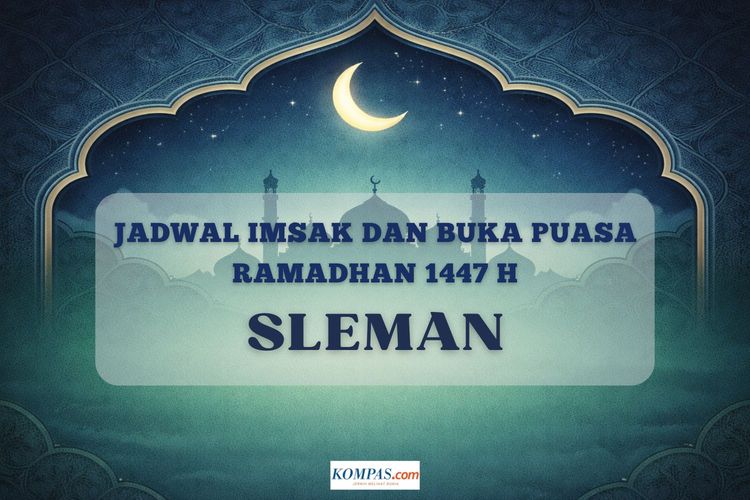 Jadwal imsak dan buka puasa Ramadhan 2026 di Kabupaten Sleman hari ini.