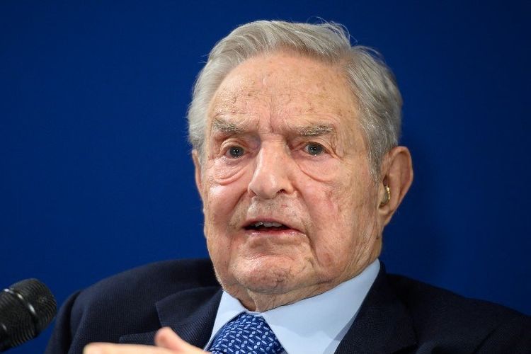 Investor dan filantropis AS kelahiran Hungaria George Soros menyampaikan pidato di sela-sela pertemuan tahunan Forum Ekonomi Dunia (WEF), pada 23 Januari 2020 di Davos, Swiss timur.