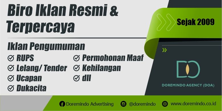 Doremindo telah berpengalaman melayanan pemasangan iklan pengumuman dari seluruh Indonesia (Dok. Doremindo)