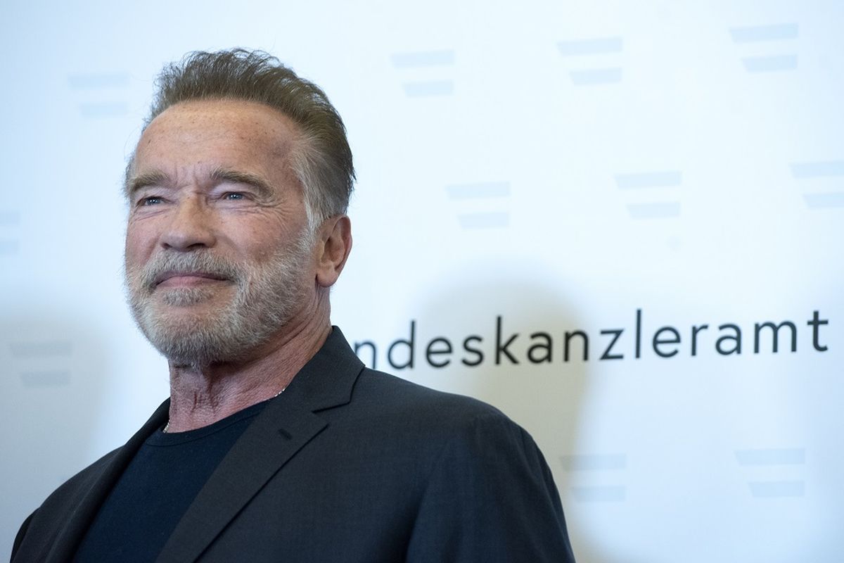 Aktor Arnold Schwarzenegger berada di Vienna, Austria, untuk bertemu dengan Kanselir Au,stria Sebastian Kurz pada 29 Januari 2019.