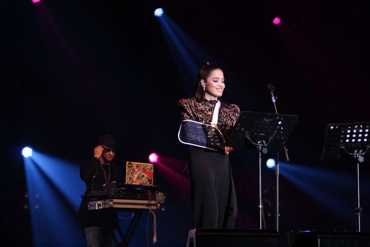 Cantika Abigail tampil di Java Jazz Festival 2020 yang digelar di JIExpo, Kemayoran, Jakarta Pusat, Minggu(1/3/2020).