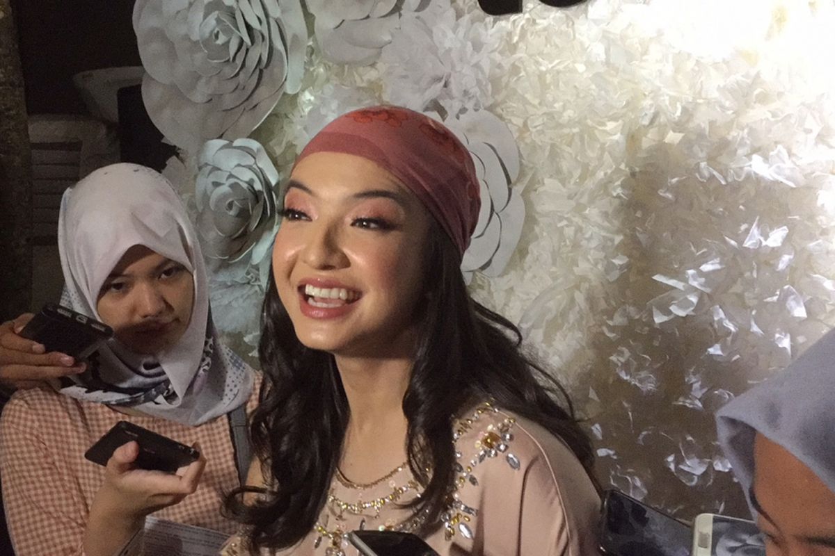 Raline Shah dalam sebuah acara di kawasan Kuningan, Jakarta Selatan.