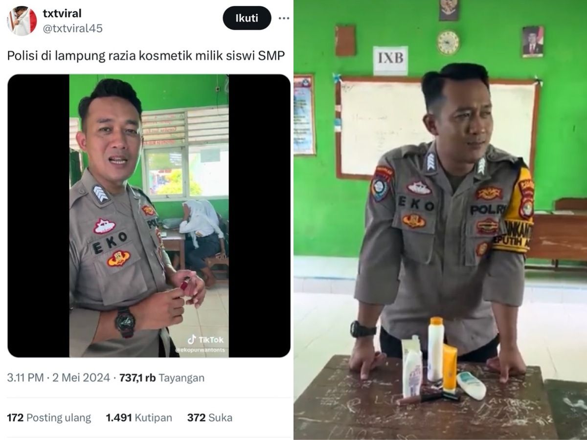 Viral, Video Polisi Razia Kosmetik di Sekolah, Polda Lampung Sebut Misinformasi