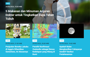 Artikel yang memuat daftar makanan dan minuman peningkat daya tahan tubuh dari anjuran dokter memuncaki daftar Populer Tren edisi Minggu (25/5/2025) hingga Senin (26/5/2025) pagi.