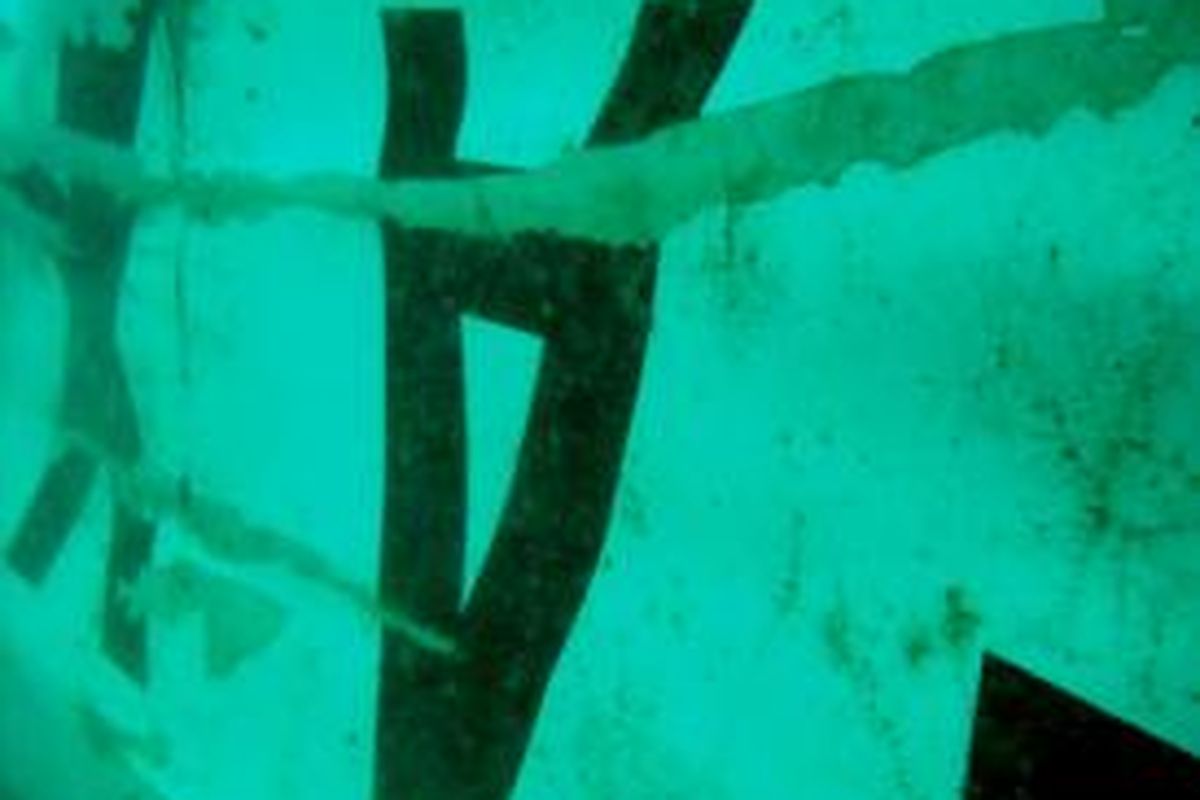 This handout image released by Indonesia's National Search And Rescue Agency (BASARNAS) on January 7, 2015 shows images believed to be of wreckage of ill-fated AirAsia flight QZ8501, photographed by divers working in the Java Sea. Indonesia said on January 7, 2015 it had found the tail of AirAsia Flight QZ8501, potentially marking a major step towards locating the plane's black boxes and helping shed light on what caused it to crash into the sea ten days ago.    AFP PHOTO / BASARNAS