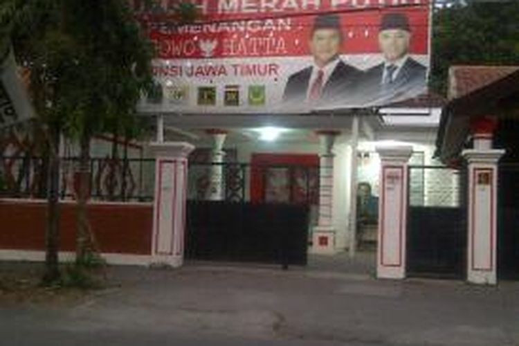 Posko tim pemenangan Prabowo-Hatta Jatim di Surabaya sepi.
