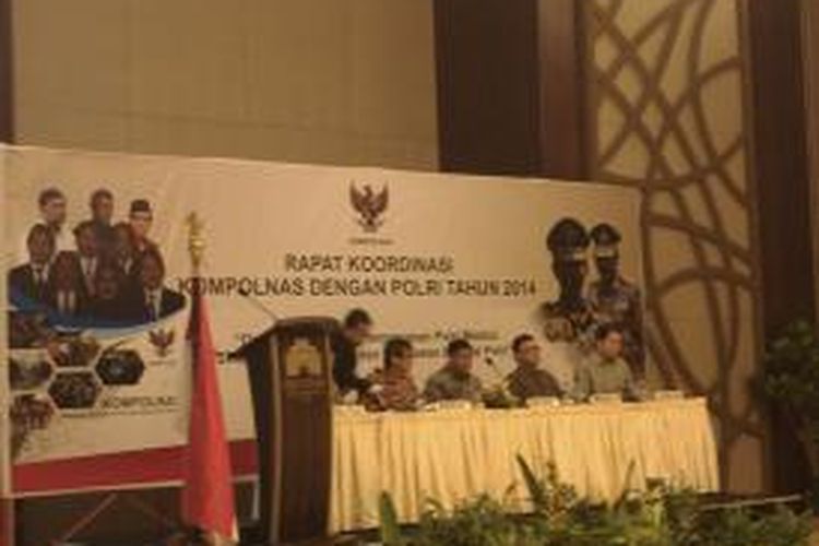 Suasana Rapat Koordinasi Komisi Kepolisian Nasional (Kompolnas) dengan Polri Tahun 2014, di Hotel Discovery Ancol, Jakarta Utara, Rabu (12/11/2014)