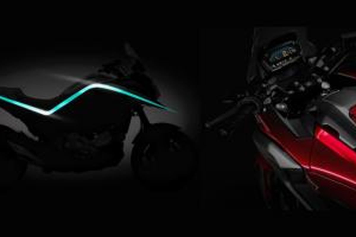 Teaser Honda NC750X yang akan meluncur di Tokyo Motor Show 2015.