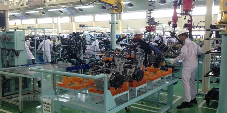 Line produksi Honda CBR250RR di pabrik Karawang, Jawa Barat.
