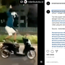 Viral, Video Pemuda Akrobat di Atas Motor Berujung Cium Aspal