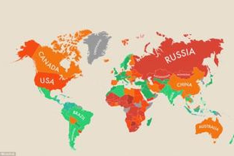 Peta global tingkat kebahagiaan negara