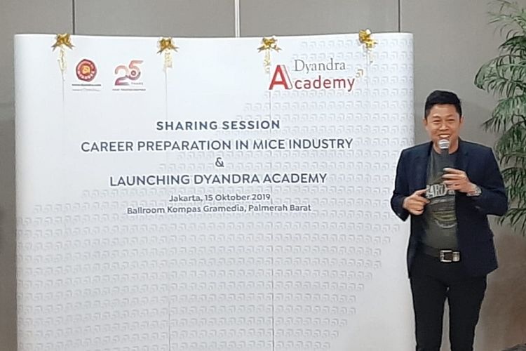 Presiden Direktur PT Dyandra Promosindo Hendra Noor Saleh dalam peluncuran Dyandra Academy di Jakarta, Selasa (15/10/2019).