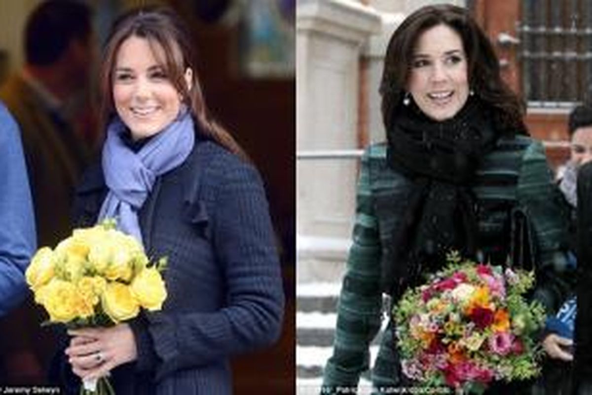 /Duchess of Cambridge Kate Middleton dan Putri Mary dari Denmark. 