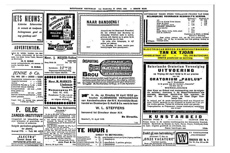 Iklan jadul Tan Ek Tjoan di koran tahun 1932