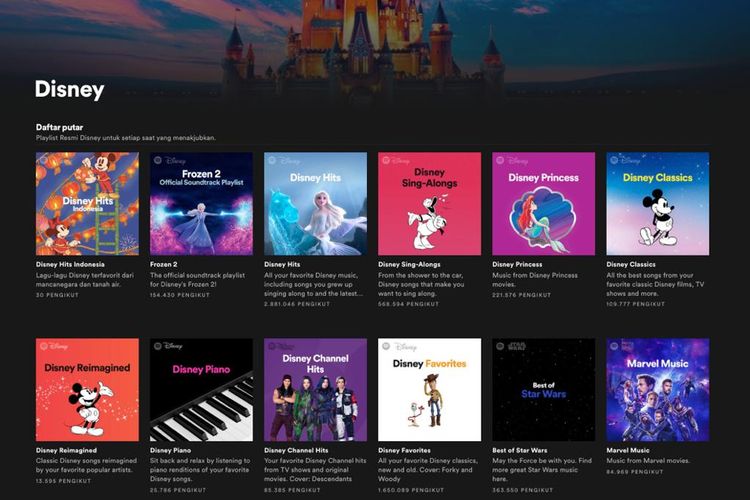 Hub Disney di Spotify