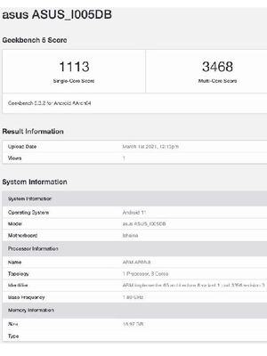 Asus ROG Phone 5 (ASUS_I005DB) dengan RAM 18 GB muncul di situs Geekbench.