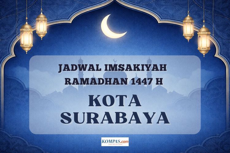 Jadwal imsakiyah Ramadhan 2026 Kota Surabaya lengkap dari tanggal 1 - 30 Ramadhan 1447 H.