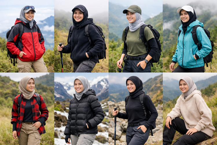 25 Outfit Naik Gunung Wanita Hijab yang Nyaman dan Tetap Stylish