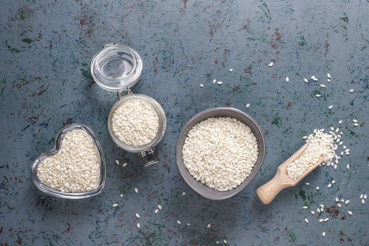 Ilustrasi jenis beras yang digunakan untuk risotto