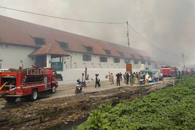 Museum Bahari di Penjaringan, Jakarta Utara Terbakar, Selasa (16/1/2018).