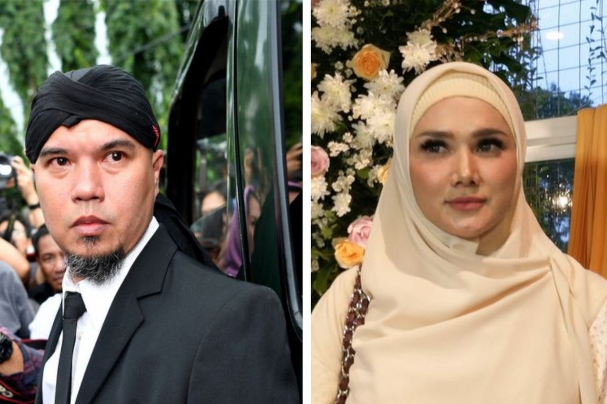 Kolase foto pasangan penyanyi Ahmad Dhani dan Mulan Jameela.