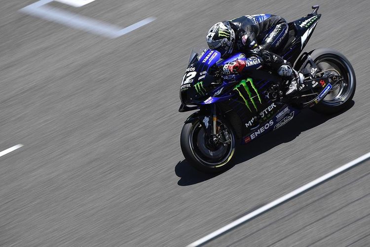 Maverick Vinales saat berlaga di MotoGP Andalusia di Sirkuit Jerez