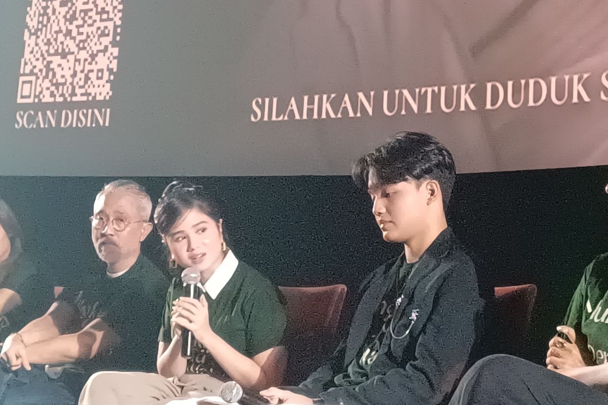 Tissa Biani dan Bima Azriel saat konferensi pers di Epicentrum XXI, Kuningan, Jakarta Selatan, Selasa (6/5/2025).