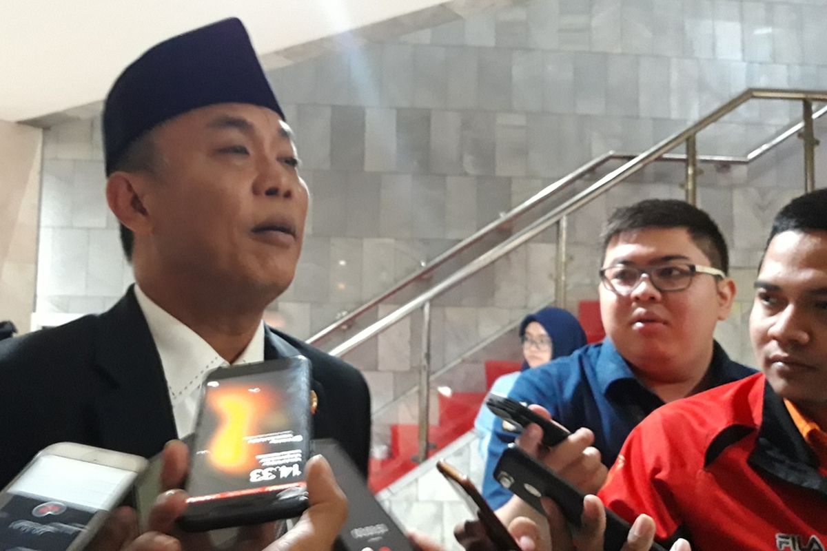 Ketua DPRD DKI Jakarta Prasetio Edi Marsudi di lantai 3, Gedung DPRD DKI Jakarta, Senin (21/10/2019)